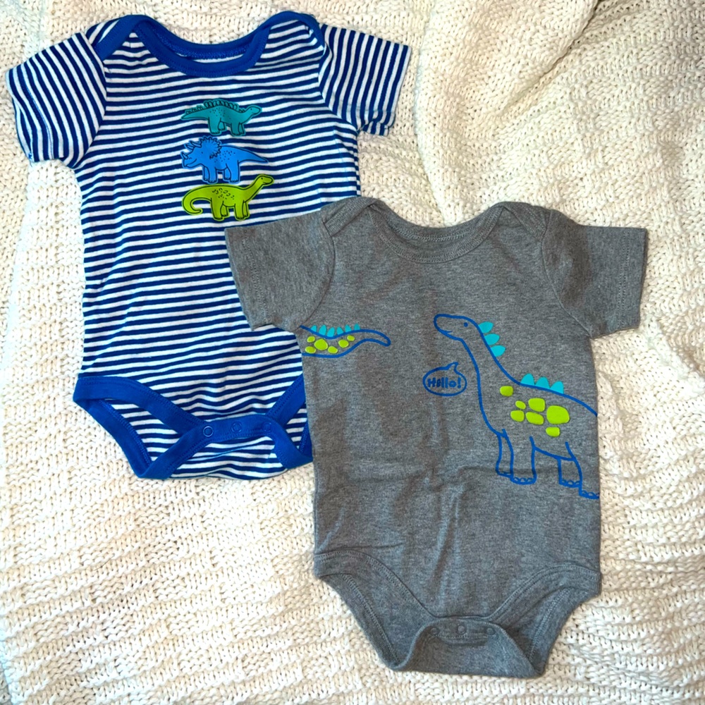 Set of (2) Dinosaur onesies